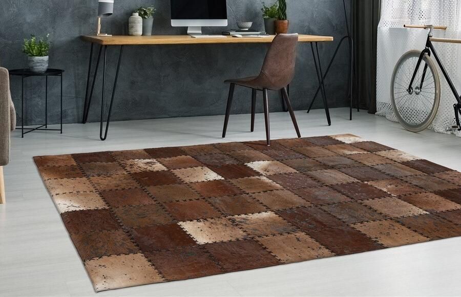 ARTE ESPINA Vloerkleed Voila 100 handgenaaid vlakpolig tapijt in patchwork-ontwerp. - Foto 4