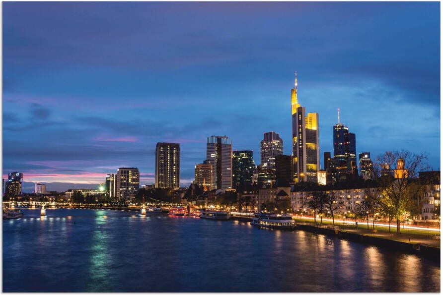 Artland Aluminium dibond print Frankfurt skyline geschikt voor binnen en buiten buitenafbeelding - Foto 10