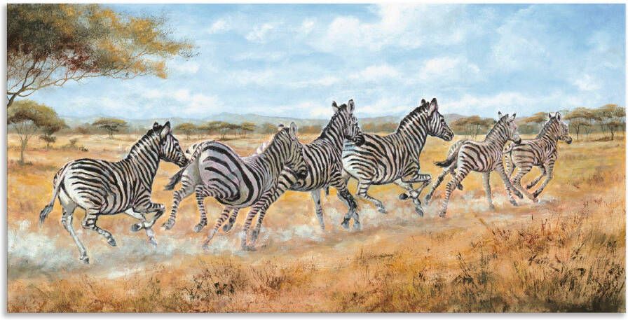 Artland Aluminium dibond print Lopende zebra s geschikt voor binnen en buiten buitenafbeelding - Foto 7