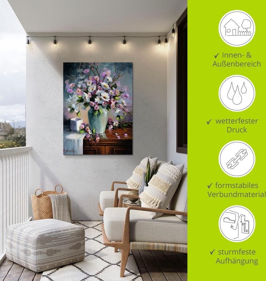 Artland Aluminium dibond print Appel en kersenbloesem geschikt voor binnen en buiten buitenafbeelding - Foto 3