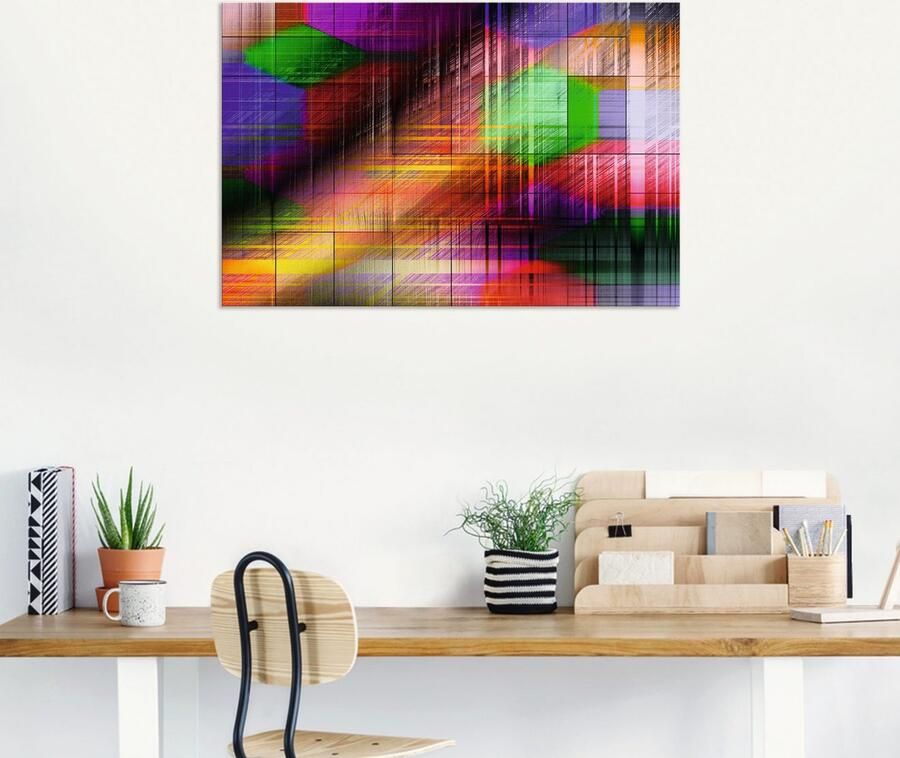 Artland Aluminium dibond print Bonte lijnen II geschikt voor binnen en buiten buitenafbeelding - Foto 6