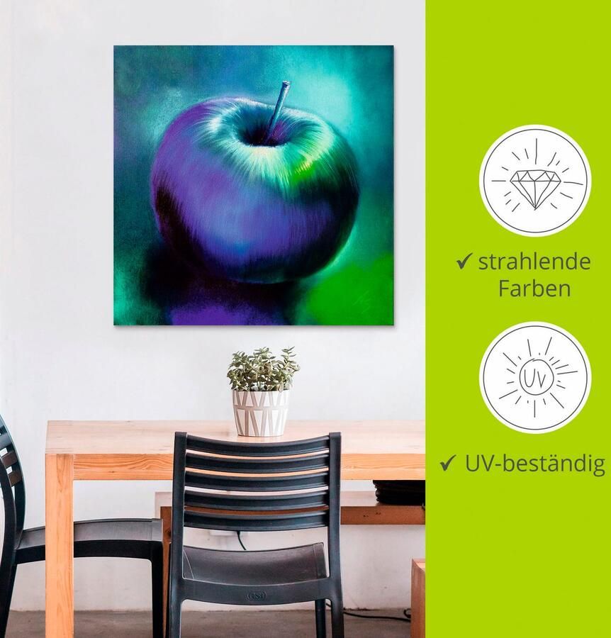 Artland Aluminium dibond print De blauwe appel geschikt voor binnen en buiten buitenafbeelding - Foto 2