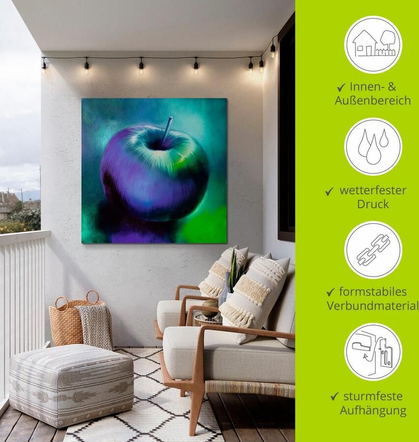 Artland Aluminium dibond print De blauwe appel geschikt voor binnen en buiten buitenafbeelding - Foto 3