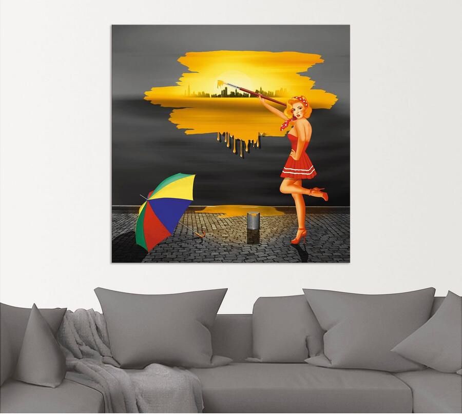 Artland Aluminium dibond print Een kunstenaar schildert zijn leven bont geschikt voor binnen en buiten buitenafbeelding - Foto 4