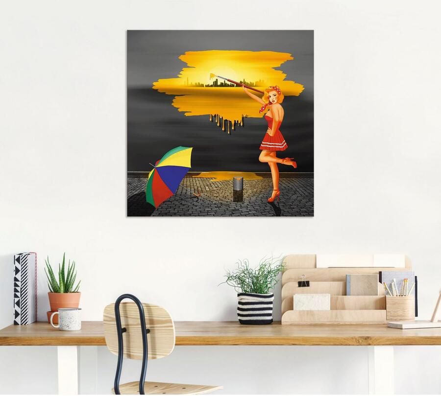 Artland Aluminium dibond print Een kunstenaar schildert zijn leven bont geschikt voor binnen en buiten buitenafbeelding - Foto 5