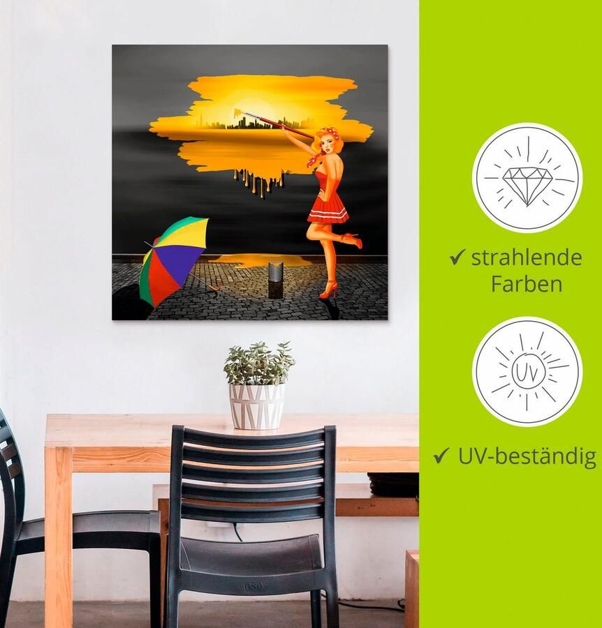 Artland Aluminium dibond print Een kunstenaar schildert zijn leven bont geschikt voor binnen en buiten buitenafbeelding - Foto 2