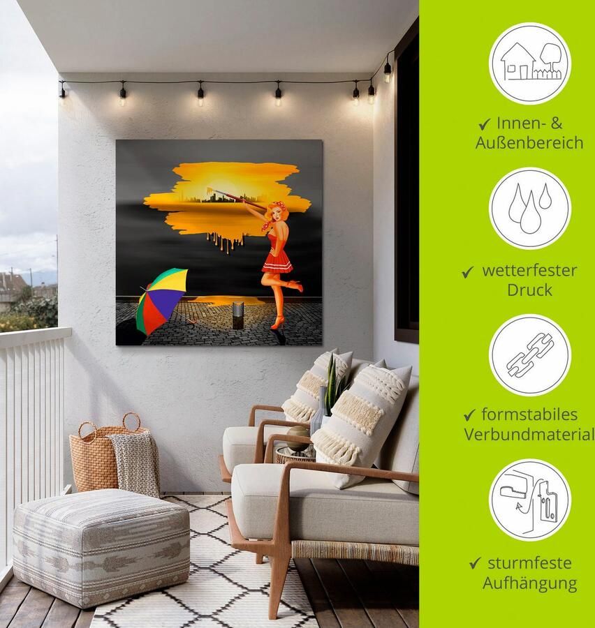 Artland Aluminium dibond print Een kunstenaar schildert zijn leven bont geschikt voor binnen en buiten buitenafbeelding - Foto 3