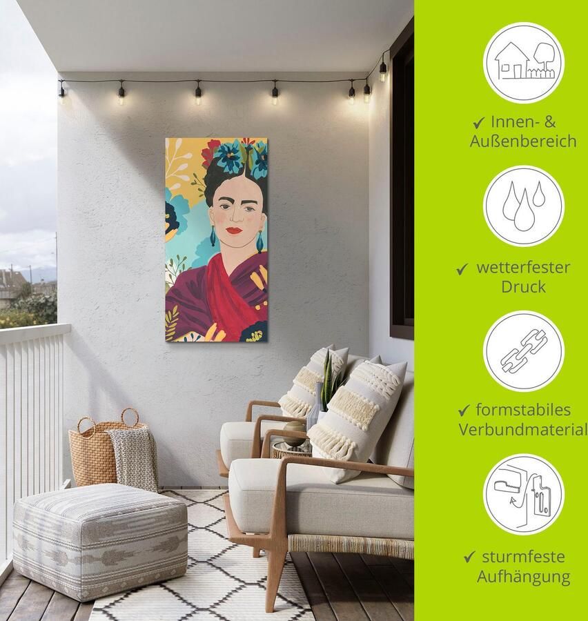 Artland Aluminium dibond print Frida's tuin collectie B geschikt voor binnen en buiten buitenafbeelding - Foto 5