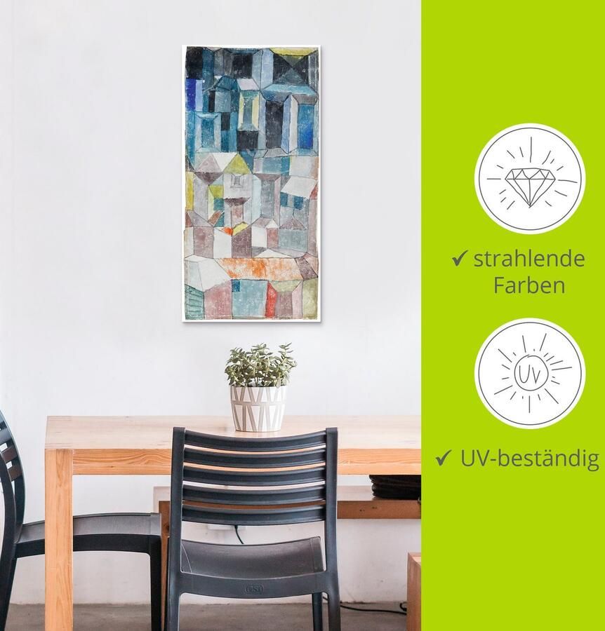 Artland Aluminium dibond print Stad die oprijst zich verduisterend. geschikt voor binnen en buiten buitenafbeelding - Foto 3