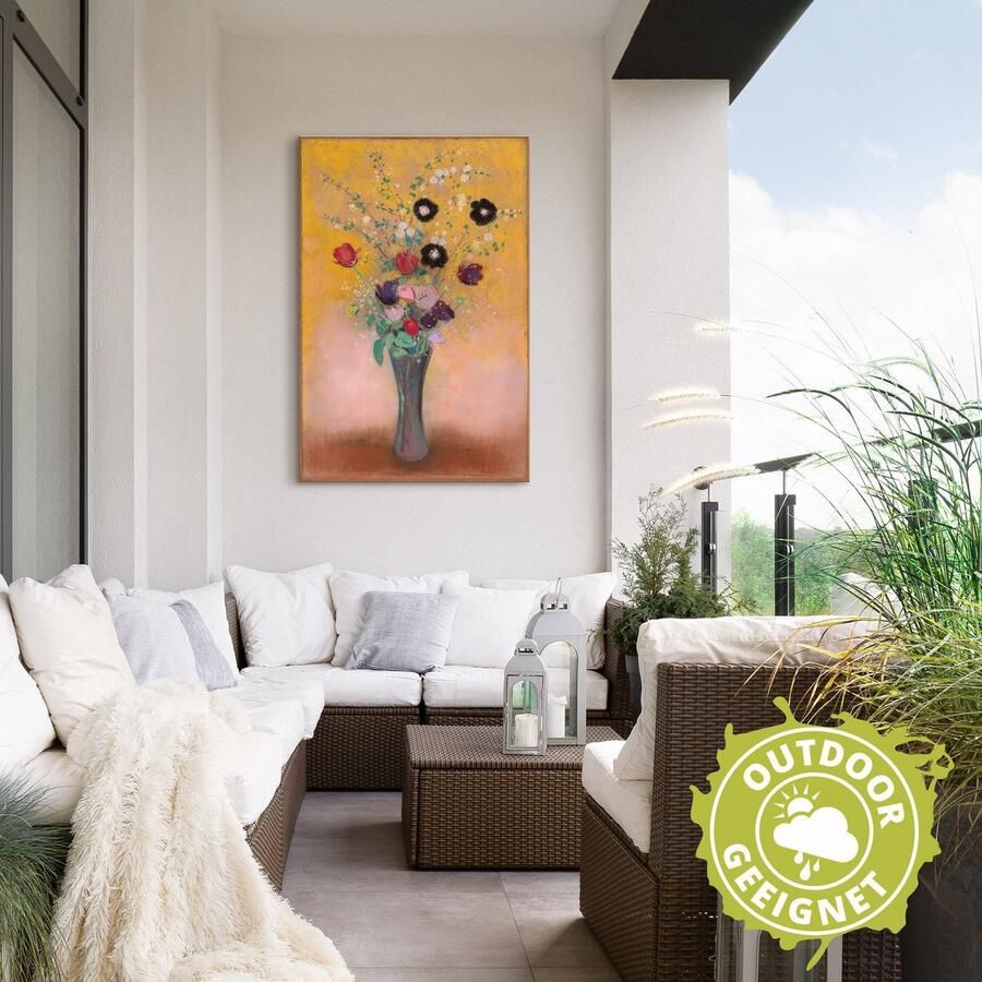 Artland Aluminium dibond print Vaas met bloemen. 1916 geschikt voor binnen en buiten buitenafbeelding