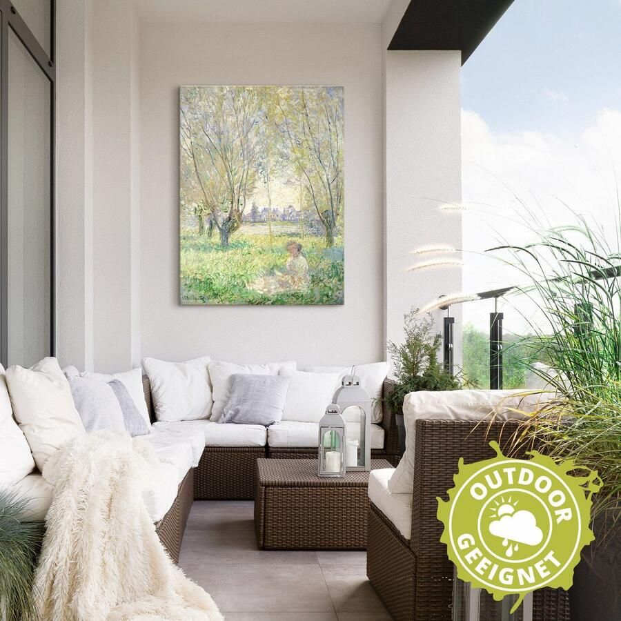 Artland Aluminium dibond print Zittende vrouw onder wilgen. 1880 geschikt voor binnen en buiten buitenafbeelding - Foto 2