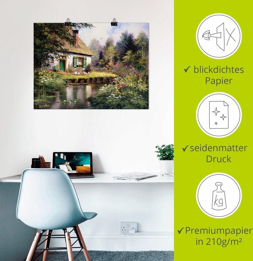 Artland Artprint Aan de beek als artprint op linnen poster in verschillende formaten maten - Foto 3