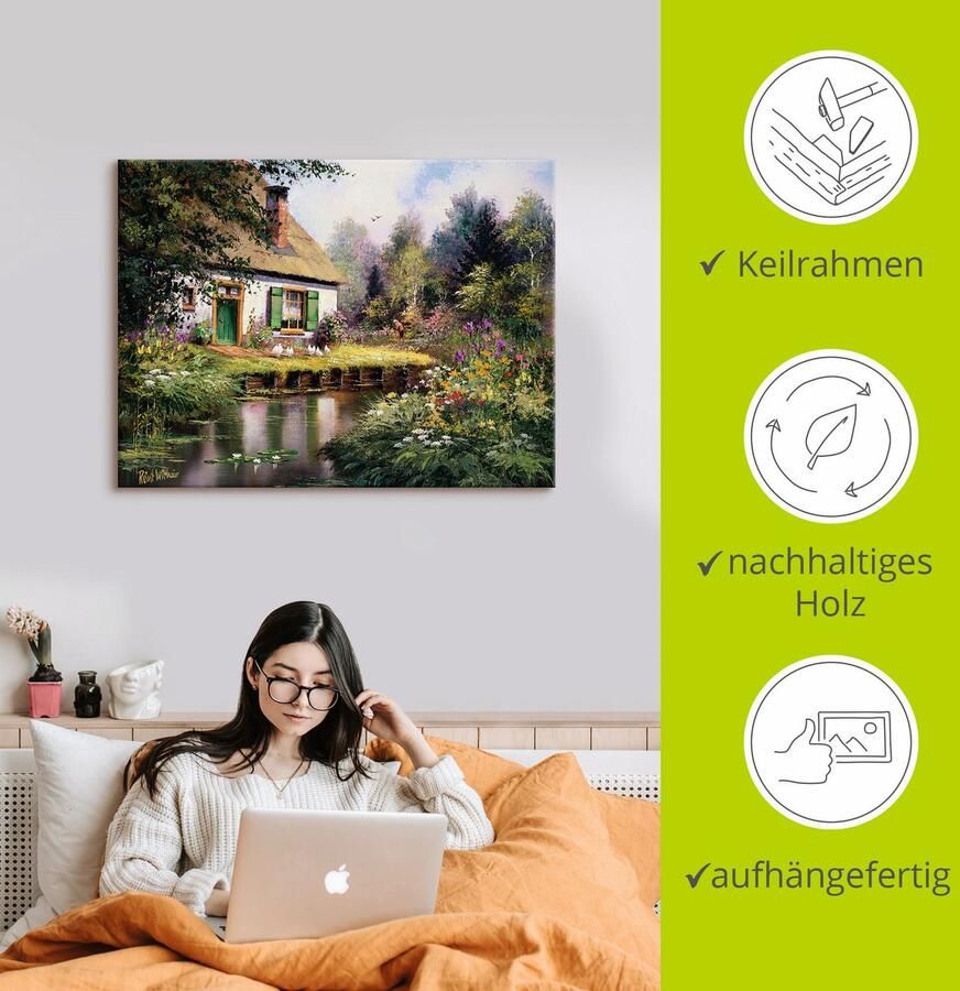 Artland Artprint Aan de beek als artprint op linnen poster in verschillende formaten maten - Foto 2