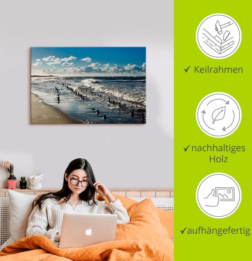 Artland Artprint Aan de kust van de Oostzee als artprint van aluminium artprint voor buiten artprint op linnen in verschillende maten