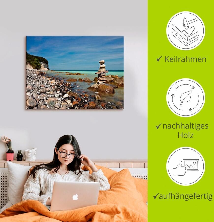 Artland Artprint Aan de Oostzeekust op Rügen als artprint op linnen poster muursticker in verschillende maten