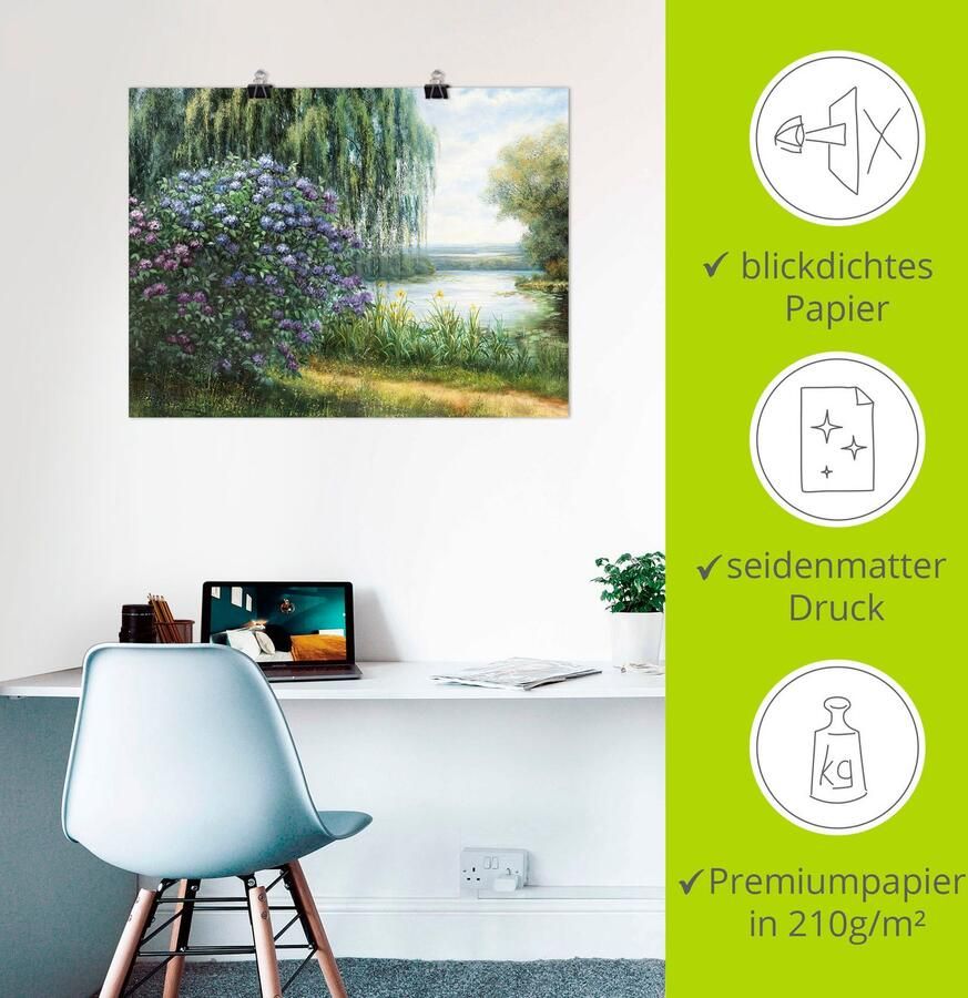 Artland Artprint Aan het meer als artprint op linnen poster in verschillende formaten maten - Foto 4