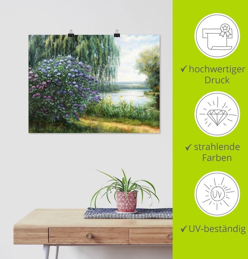 Artland Artprint Aan het meer als artprint op linnen poster in verschillende formaten maten - Foto 5