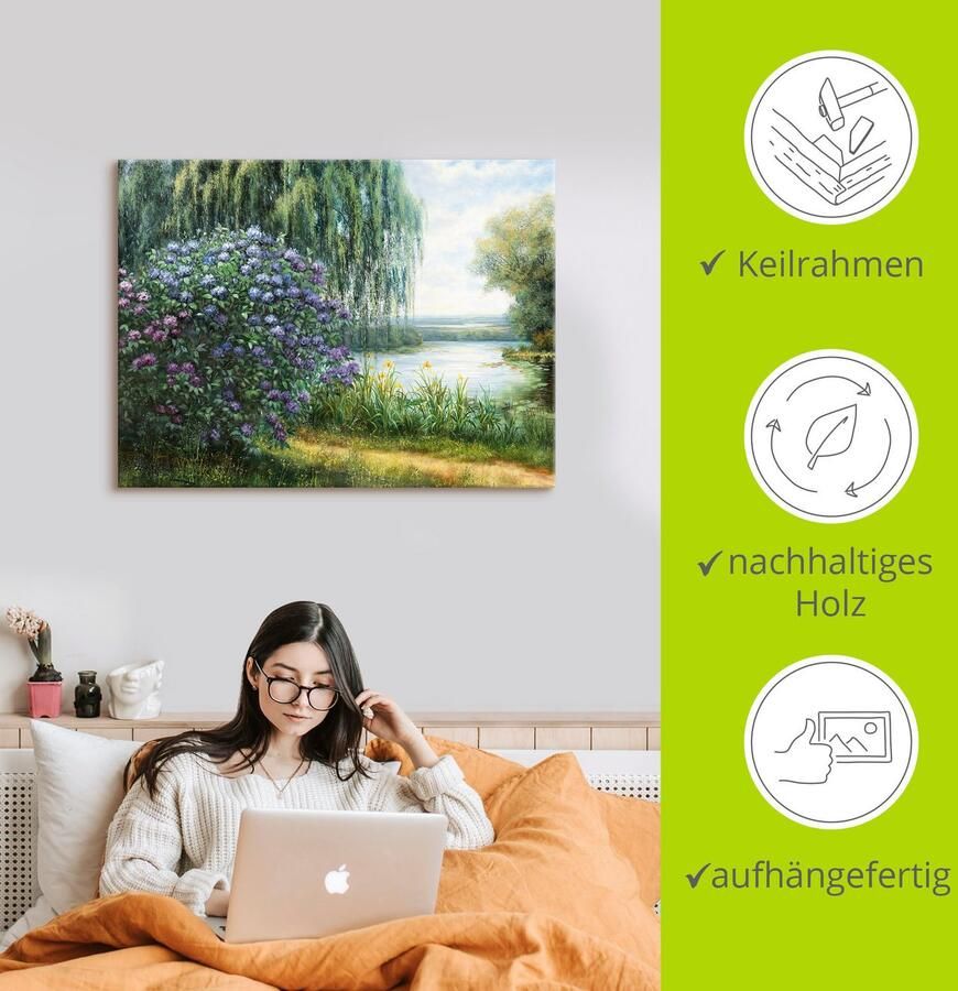 Artland Artprint Aan het meer als artprint op linnen poster in verschillende formaten maten - Foto 2