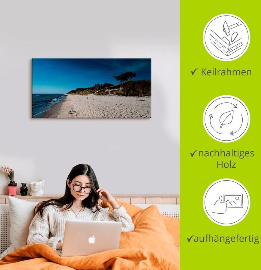 Artland Artprint Aan het Weststrand- Oostzee Darss als artprint op linnen in verschillende maten - Foto 2