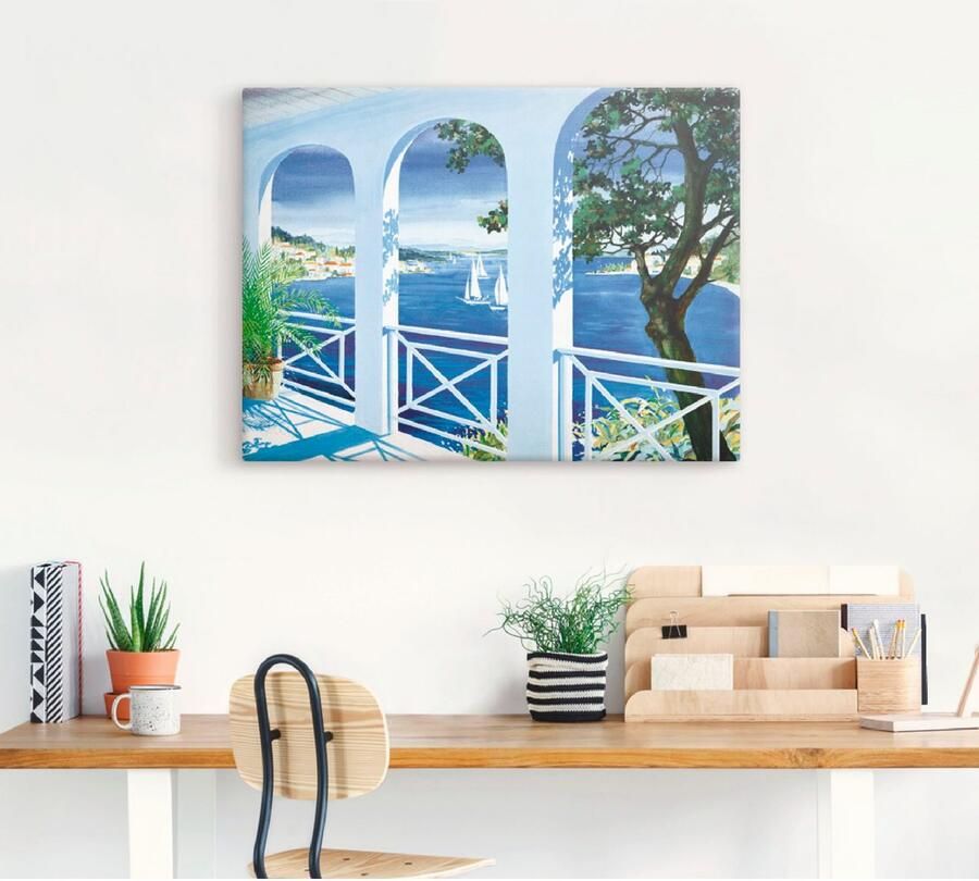 Artland Artprint Aanzicht met tulpen als artprint op linnen muursticker in verschillende maten - Foto 3