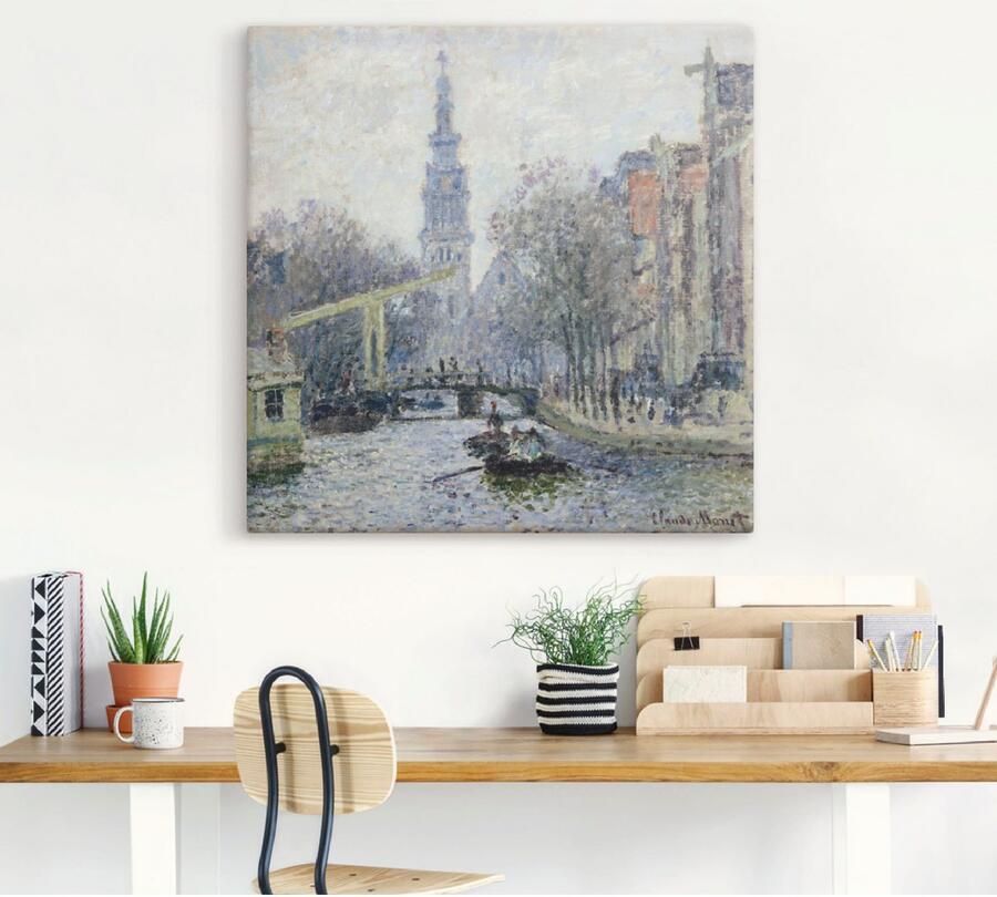 Artland Artprint Aanzicht van Amsterdam met kanaal. 1874 als artprint op linnen poster in verschillende formaten maten - Foto 3