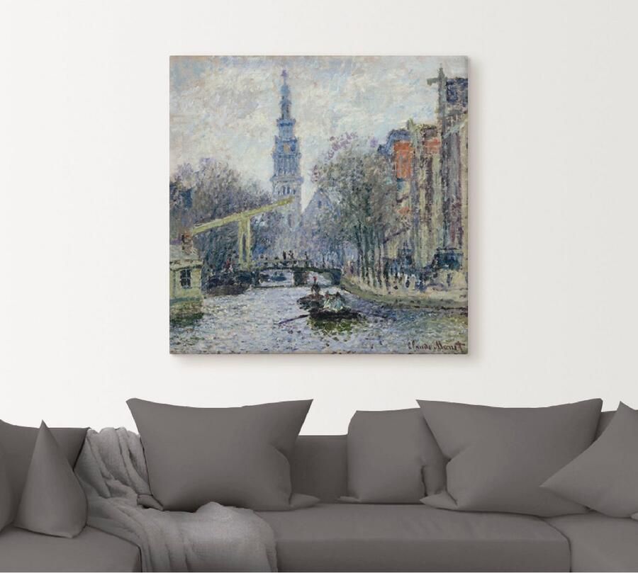 Artland Artprint Aanzicht van Amsterdam met kanaal. 1874 als artprint op linnen poster in verschillende formaten maten - Foto 4