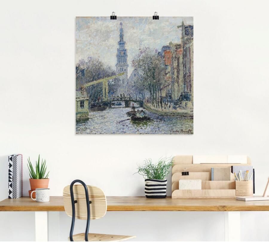 Artland Artprint Aanzicht van Amsterdam met kanaal. 1874 als artprint op linnen poster in verschillende formaten maten - Foto 4