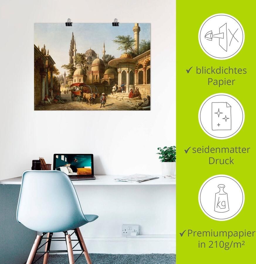 Artland Artprint Aanzicht van een moskee in Istanbul als artprint van aluminium artprint voor buiten artprint op linnen poster in verschillende maten. maten - Foto 2
