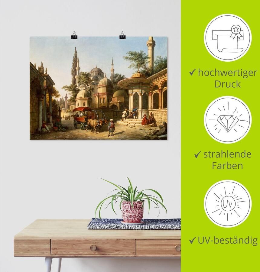 Artland Artprint Aanzicht van een moskee in Istanbul als artprint van aluminium artprint voor buiten artprint op linnen poster in verschillende maten. maten - Foto 3