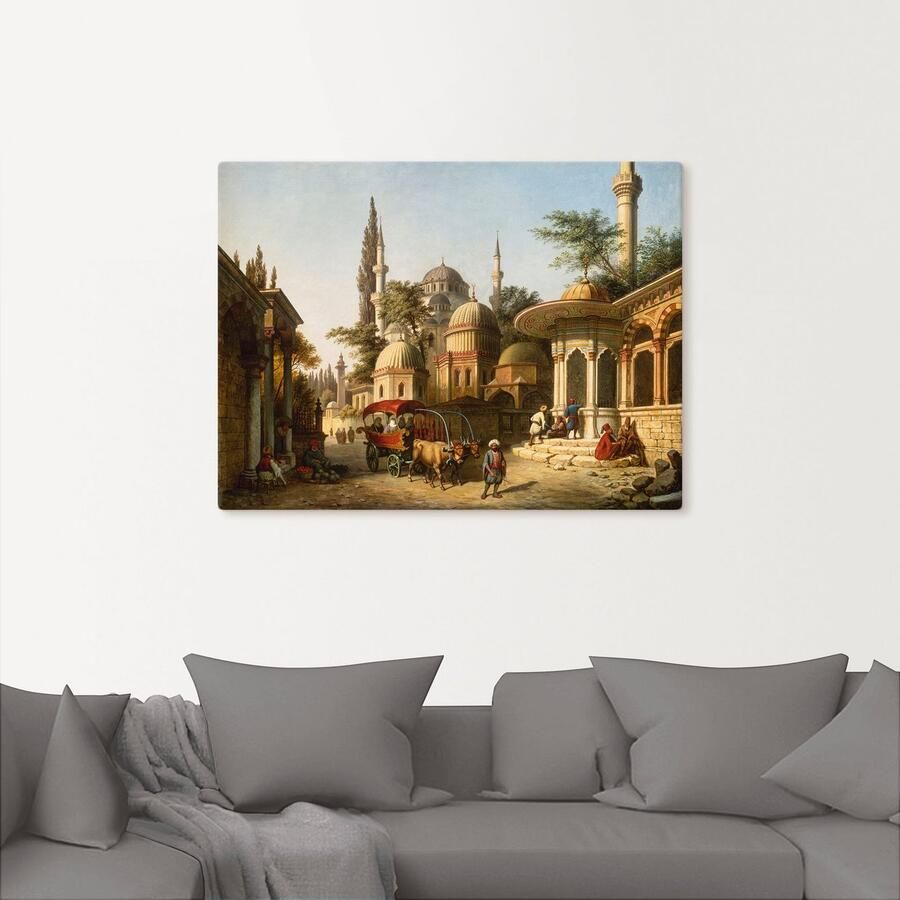 Artland Artprint Aanzicht van een moskee in Istanbul als artprint van aluminium artprint voor buiten artprint op linnen poster in verschillende maten. maten