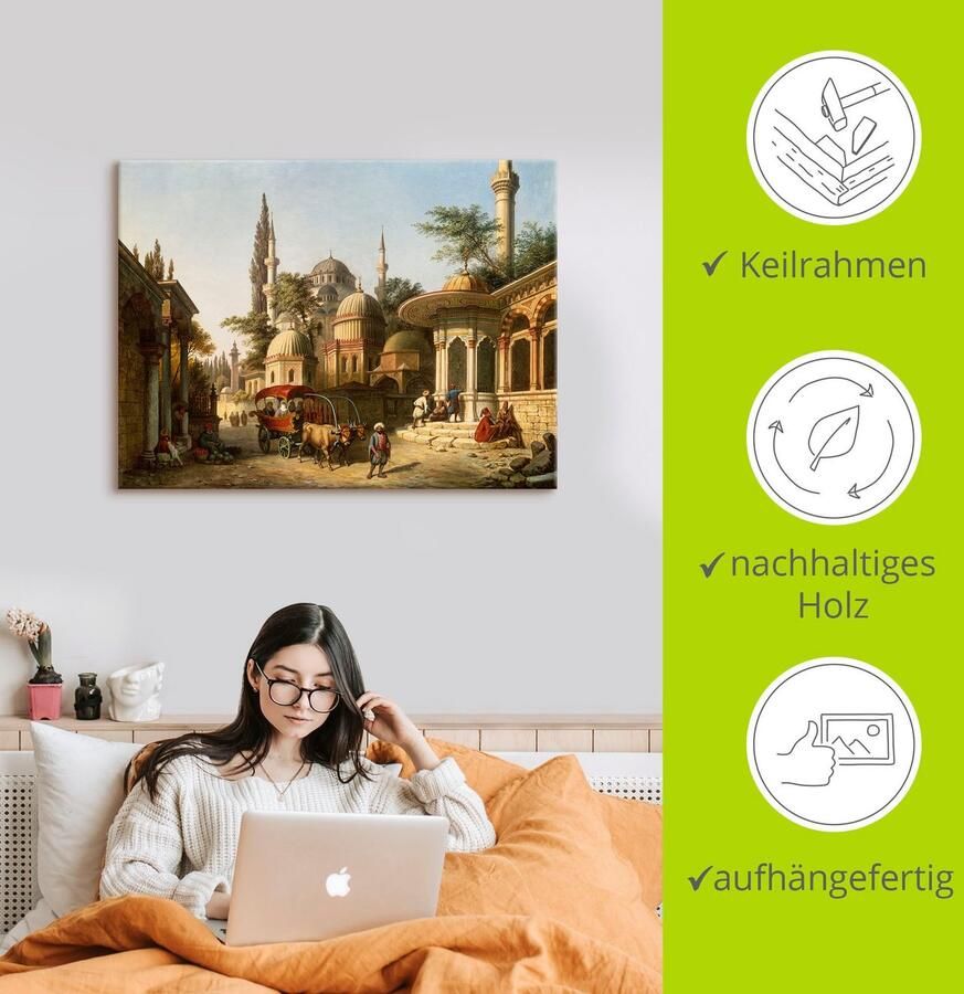 Artland Artprint Aanzicht van een moskee in Istanbul als artprint van aluminium artprint voor buiten artprint op linnen poster in verschillende maten. maten - Foto 2