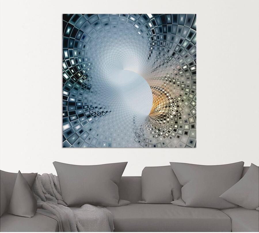 Artland Artprint Abstract in blauw & goudkleur als artprint van aluminium artprint voor buiten artprint op linnen in verschillende maten - Foto 4