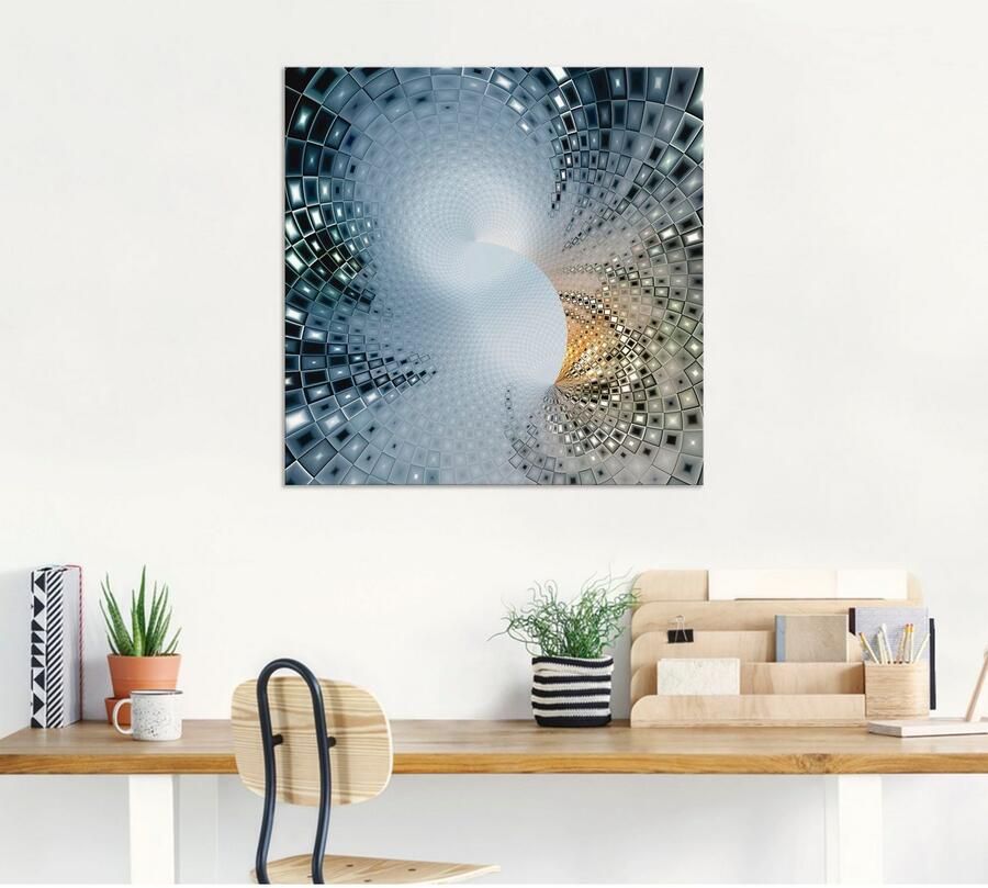 Artland Artprint Abstract in blauw & goudkleur als artprint van aluminium artprint voor buiten artprint op linnen in verschillende maten - Foto 5