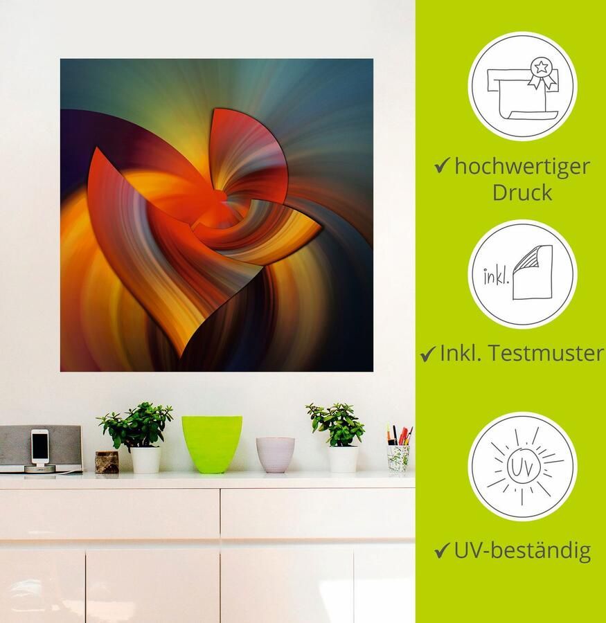 Artland Artprint Abstract in multicolour als artprint op linnen poster muursticker in verschillende maten - Foto 2