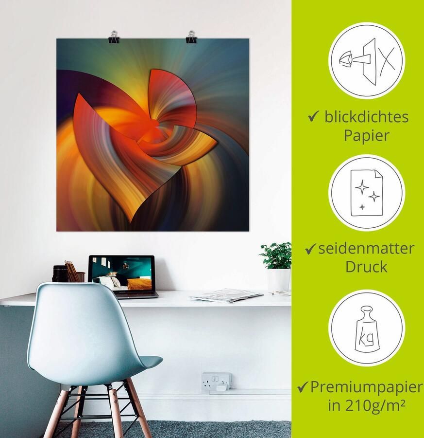 Artland Artprint Abstract in multicolour als artprint op linnen poster muursticker in verschillende maten - Foto 2