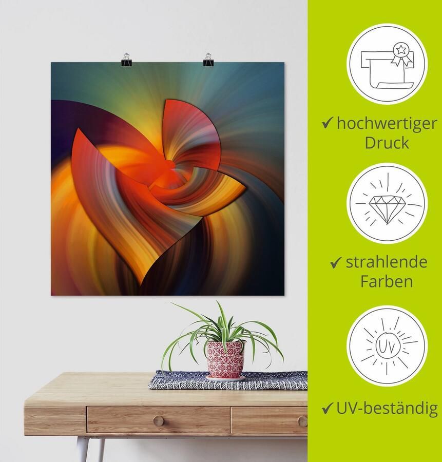 Artland Artprint Abstract in multicolour als artprint op linnen poster muursticker in verschillende maten - Foto 3