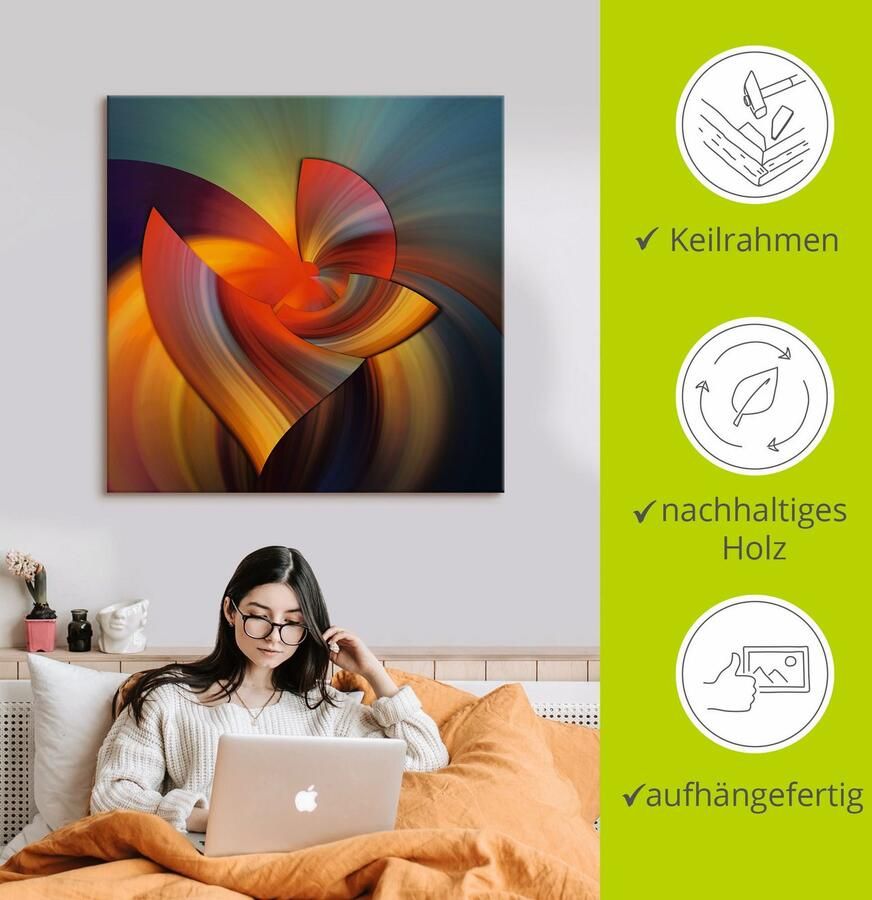 Artland Artprint Abstract in multicolour als artprint op linnen poster muursticker in verschillende maten - Foto 2