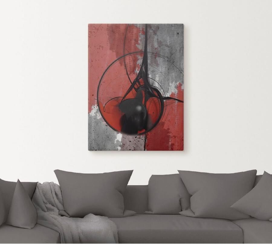Artland Artprint Abstract in rood en zwart als artprint van aluminium artprint voor buiten artprint op linnen poster in verschillende maten. maten - Foto 4