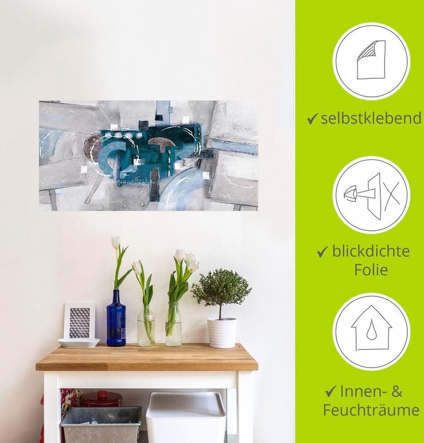 Artland Artprint Abstracte blauwe rondjes als artprint van aluminium artprint voor buiten artprint op linnen poster muursticker - Foto 5