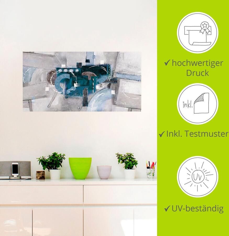 Artland Artprint Abstracte blauwe rondjes als artprint van aluminium artprint voor buiten artprint op linnen poster muursticker - Foto 4