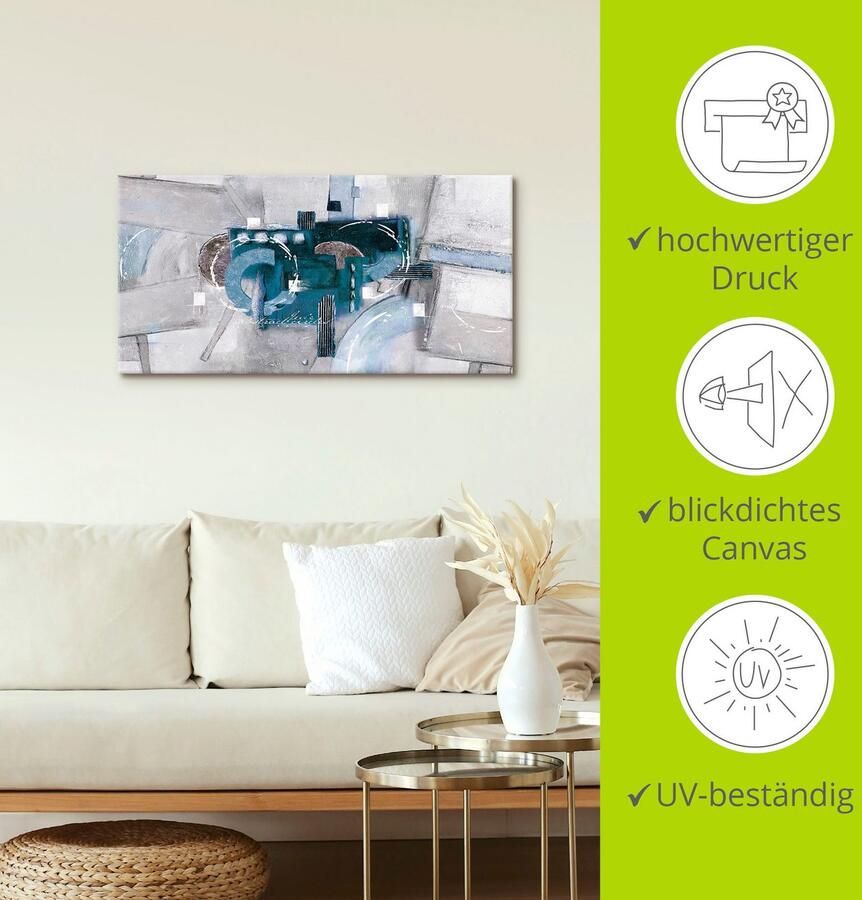 Artland Artprint Abstracte blauwe rondjes als artprint van aluminium artprint voor buiten artprint op linnen poster muursticker - Foto 3