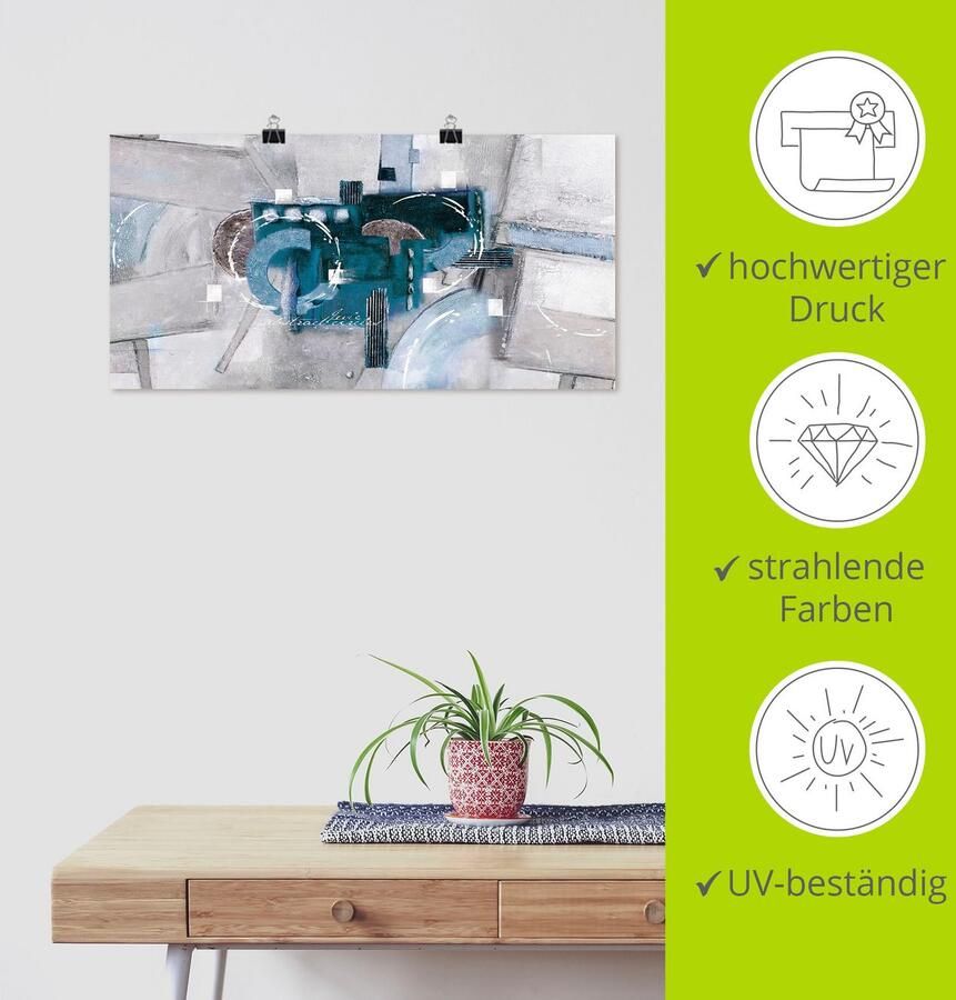 Artland Artprint Abstracte blauwe rondjes als artprint van aluminium artprint voor buiten artprint op linnen poster muursticker - Foto 2