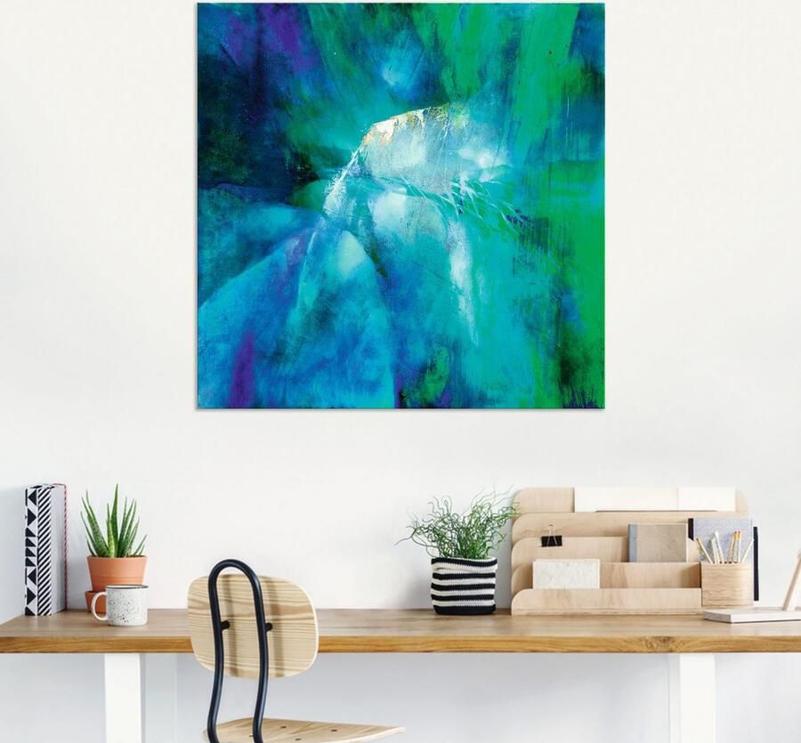 Artland Artprint Abstracte compositie in turquoise als artprint van aluminium artprint voor buiten artprint op linnen in verschillende maten - Foto 5