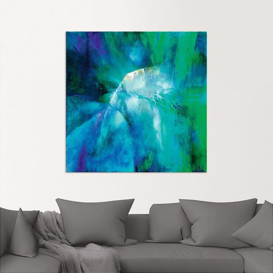 Artland Artprint Abstracte compositie in turquoise als artprint van aluminium artprint voor buiten artprint op linnen in verschillende maten - Foto 2