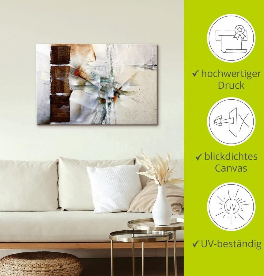 Artland Artprint Abstracte compositie in wit als artprint van aluminium artprint voor buiten artprint op linnen in verschillende maten - Foto 3