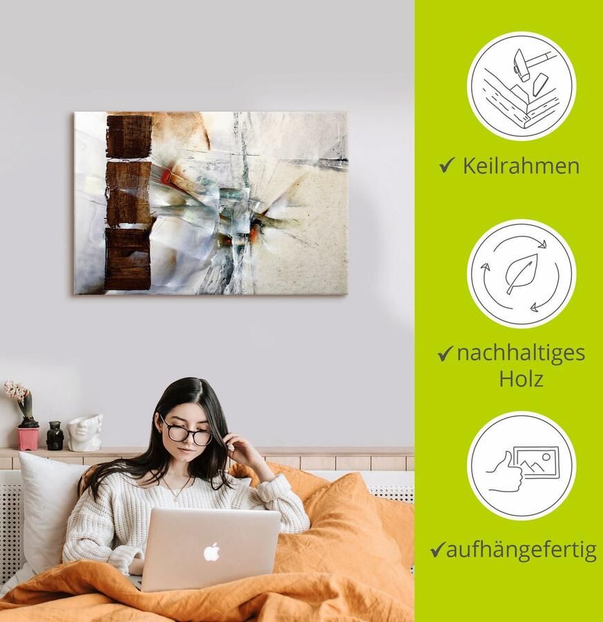 Artland Artprint Abstracte compositie in wit als artprint van aluminium artprint voor buiten artprint op linnen in verschillende maten - Foto 2