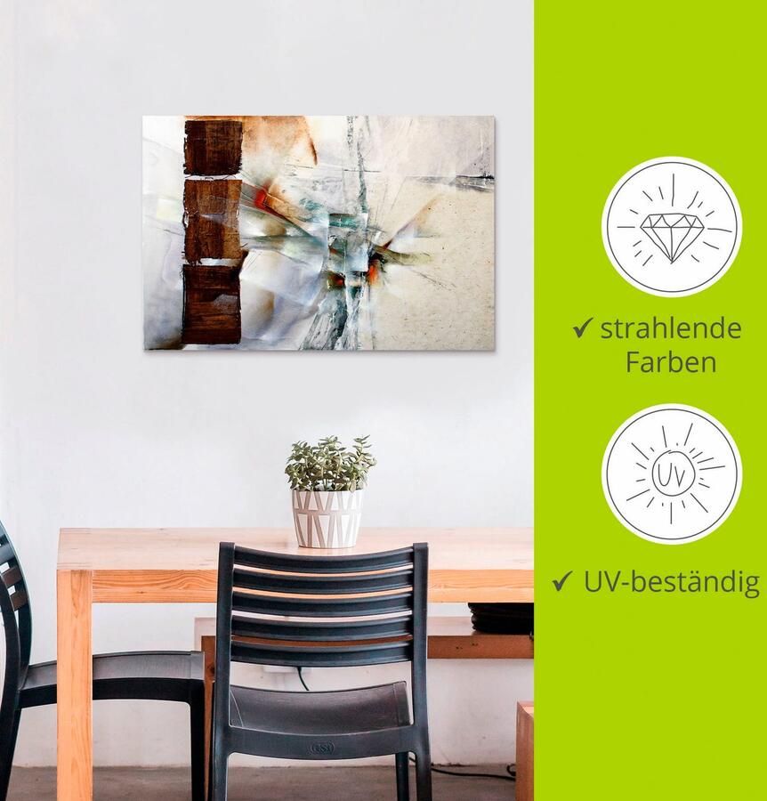 Artland Artprint Abstracte compositie in wit als artprint van aluminium artprint voor buiten artprint op linnen in verschillende maten - Foto 5