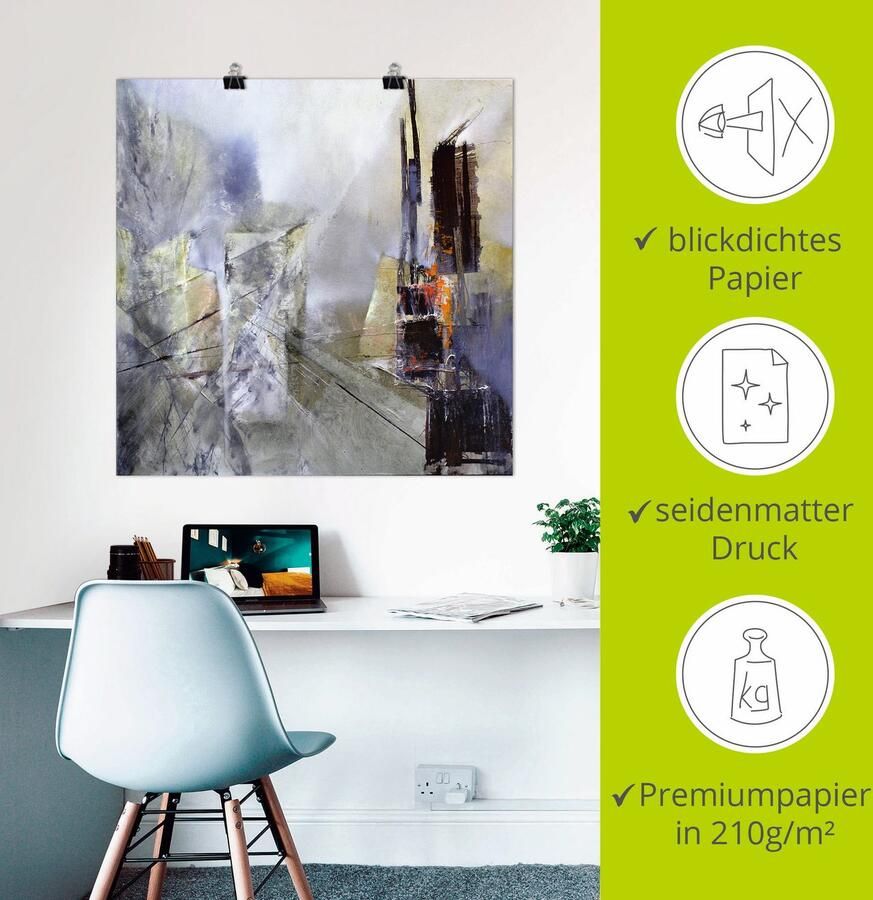 Artland Artprint Abstracte compositie in wit als poster muursticker in verschillende maten - Foto 4