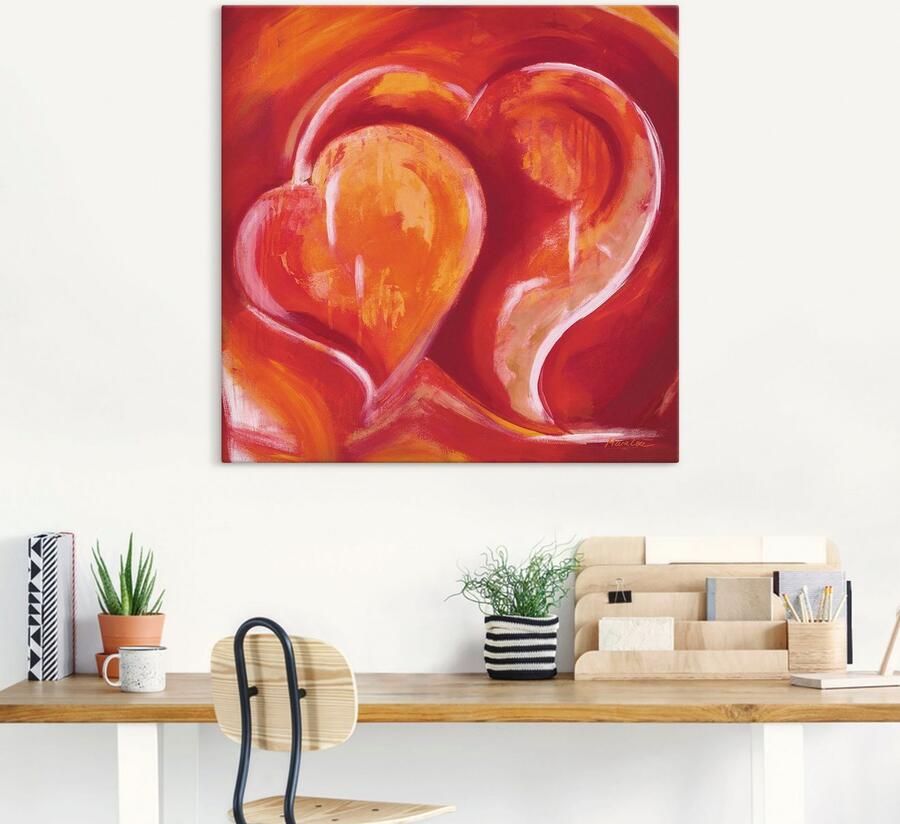 Artland Artprint Abstracte harten rood als artprint op linnen poster in verschillende formaten maten - Foto 4