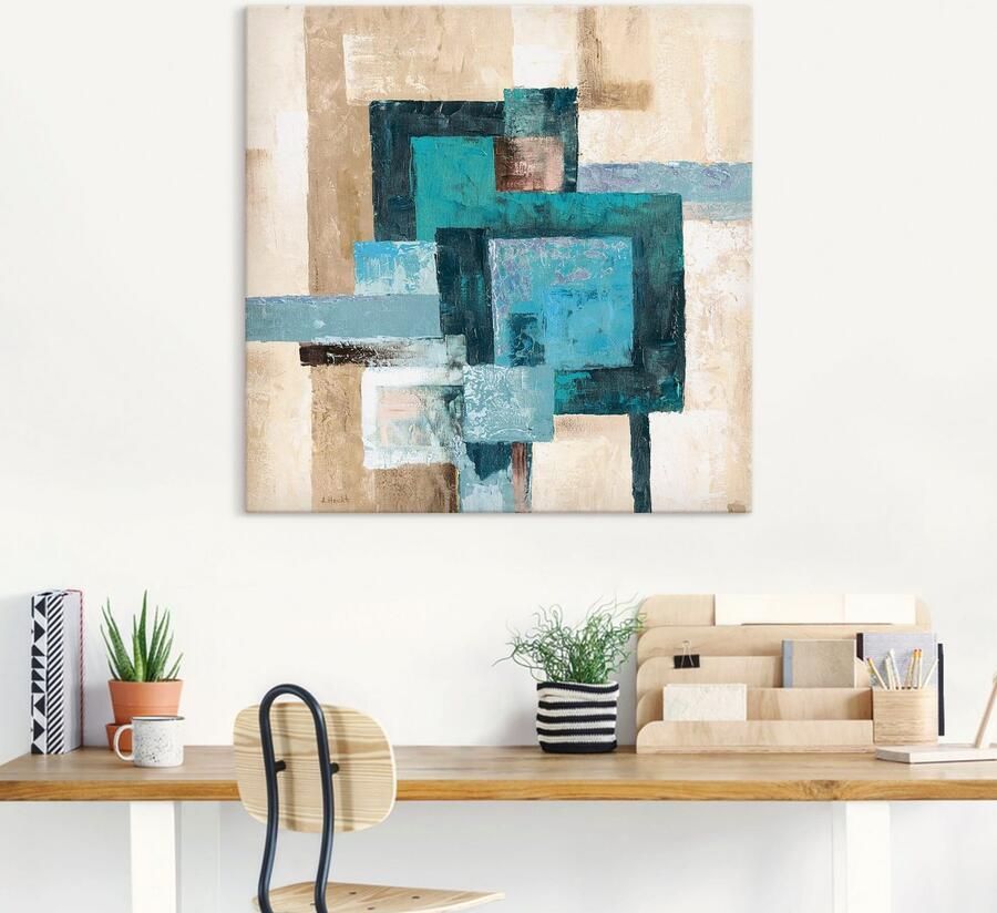 Artland Artprint Abstracte ruiten als artprint op linnen poster muursticker in verschillende maten - Foto 5